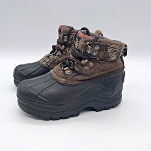 Itasca Icebreaker Kids 8 Snow Boots Camo Waterproof Lined Lace Up Winter Shoes